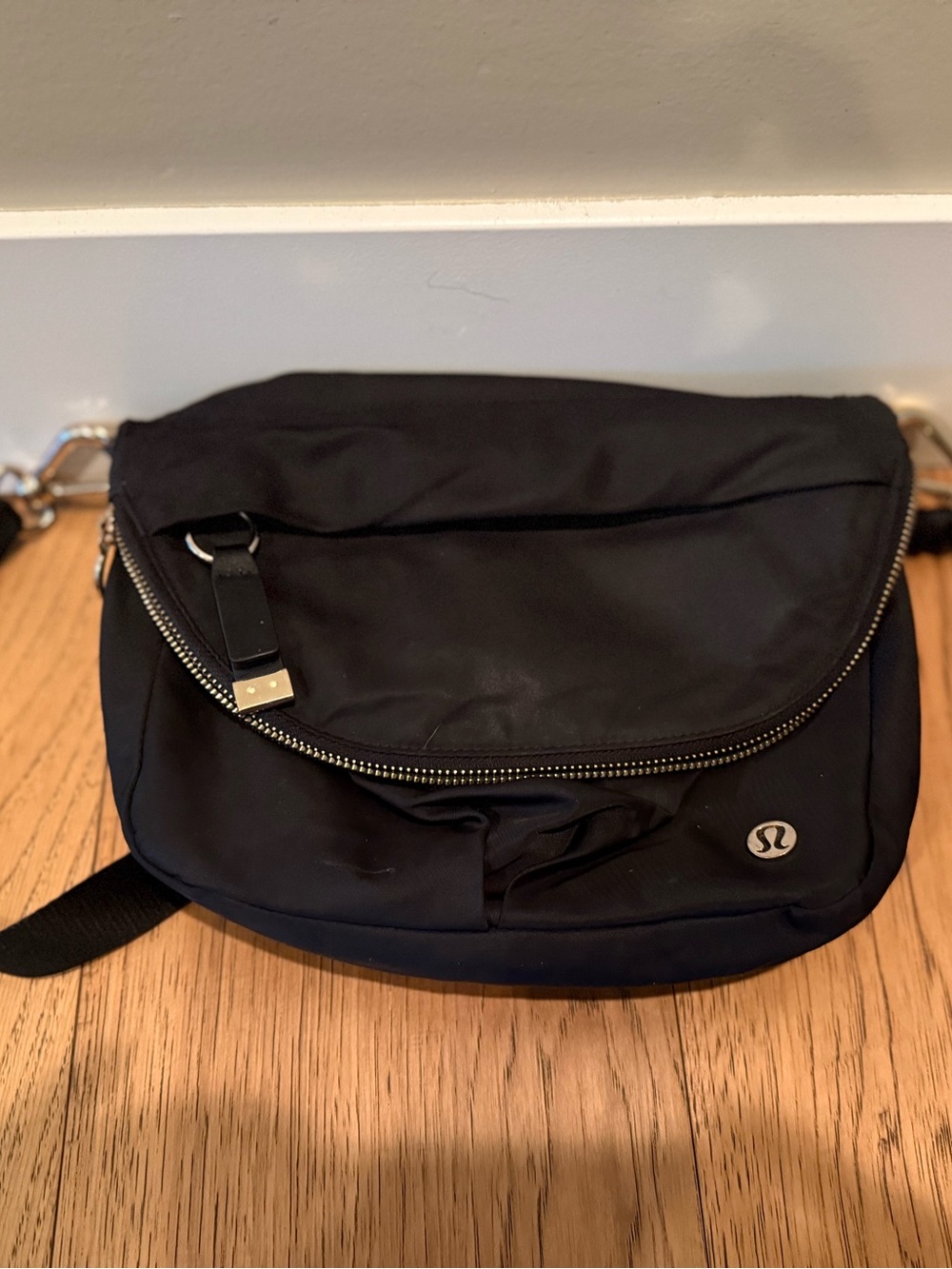 lululemon athletica Black and Gold Crossbody Bag